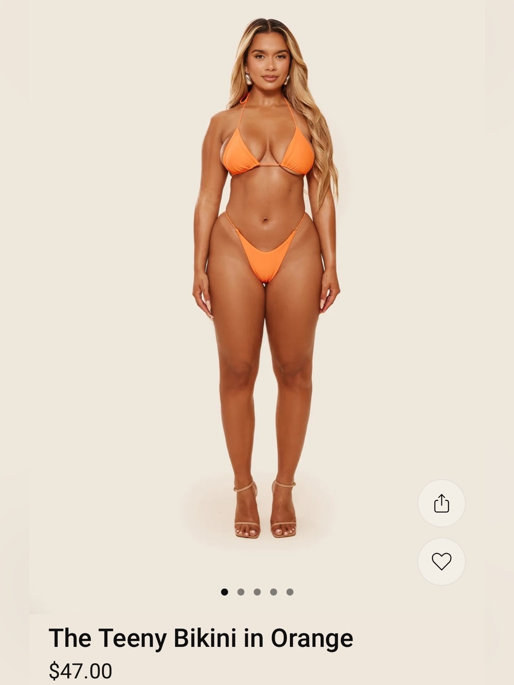 Mars The Label Teeny Bikini in Orange